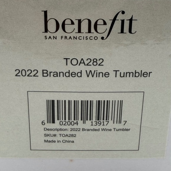 Wine Tumbler Floral Benefit Cosmetics San Francisco 2022 Branded Retro New - Picture 9 of 16
